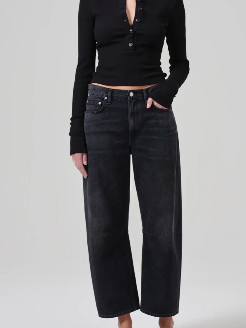 Citizens Of Humanity Black Wide-Leg Jeans